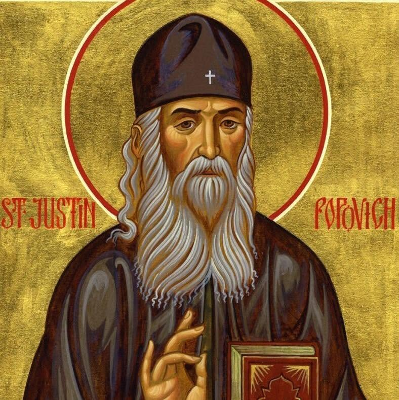 Contemporary icon of St. Justin of Celije